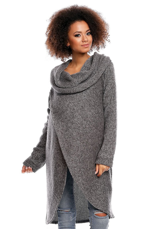 Cozy Asymmetrical Maternity jumper - PeeKaBoo grey / one-size-fits-all MAHYSTYLE