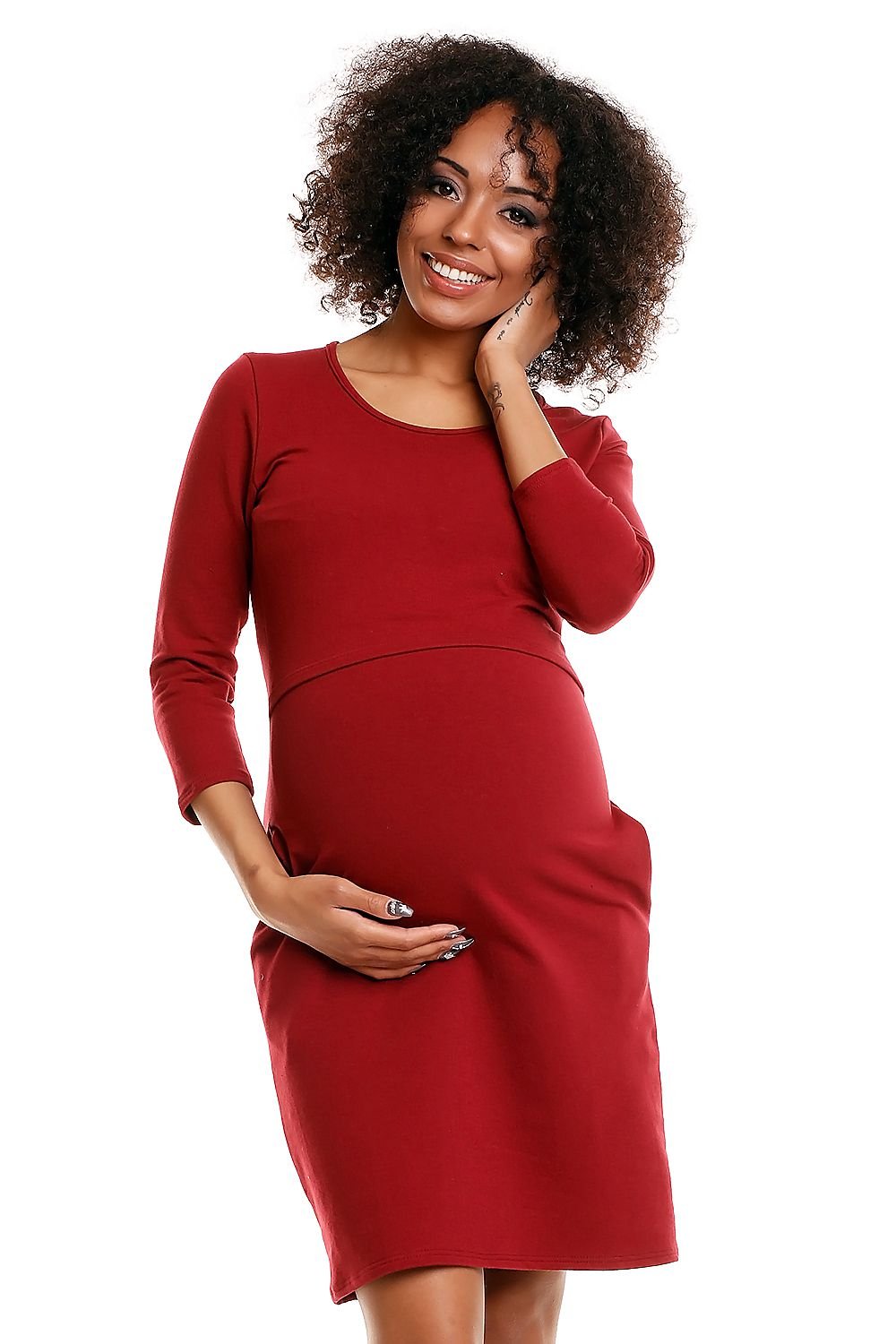 Haven Knitted Maternity Dress - PeeKaBoo red / S/M MAHYSTYLE