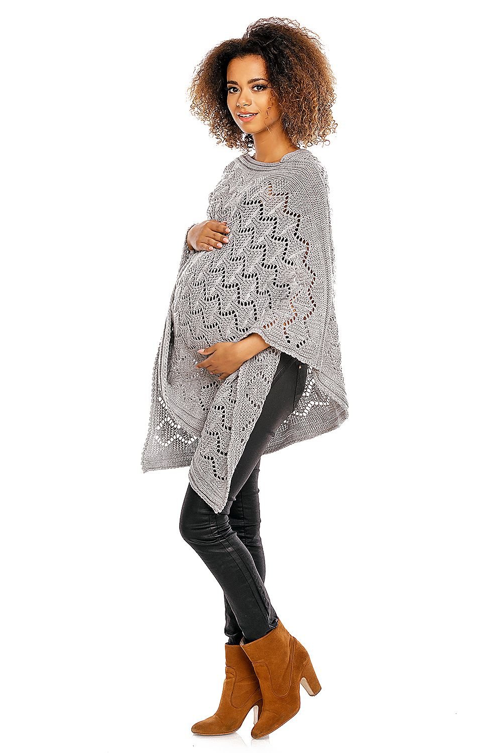 Openwork Poncho by PeeKaBoo grey / one-size-fits-all MAHYSTYLE