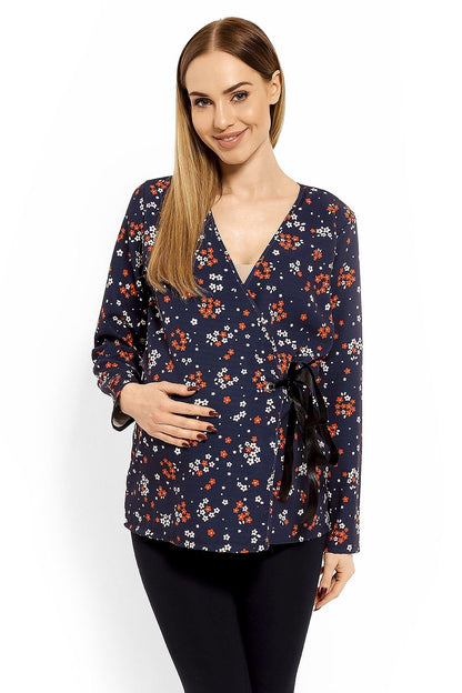 Wrap Maternity Blouse by PeeKaBoo navy blue 2 / S/M MAHYSTYLE