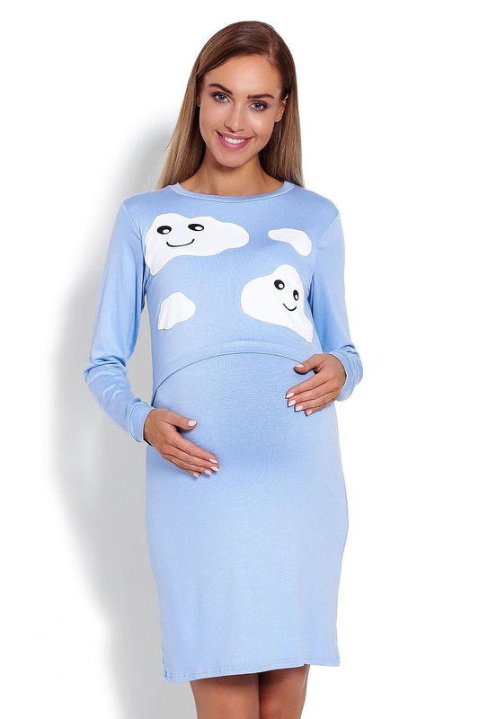 Cloudy Maternity Nightshirt by PeeKaBoo blue / S/M MAHYSTYLE