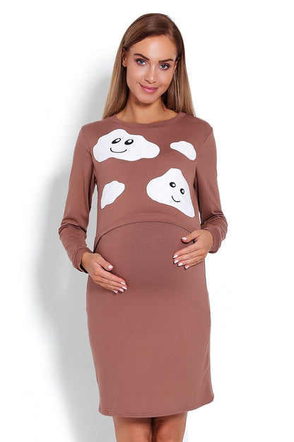 Cloudy Maternity Nightshirt by PeeKaBoo beige / S/M MAHYSTYLE