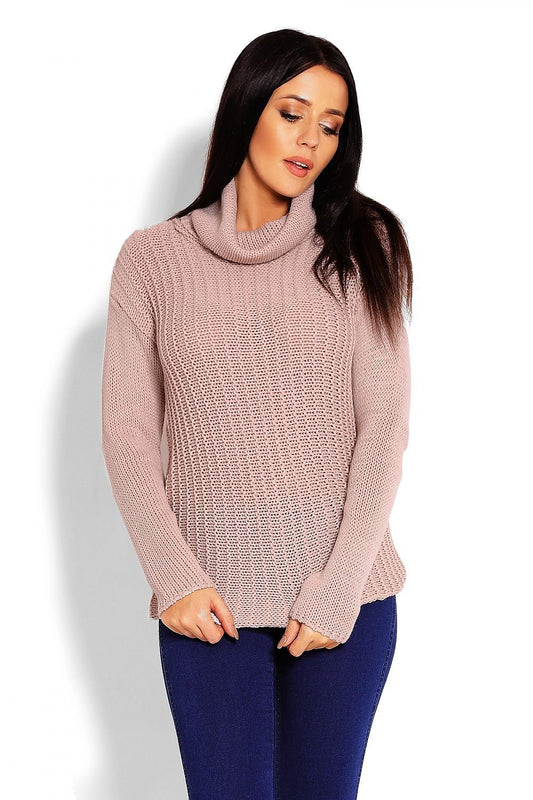 Classic Charm Turtleneck Sweater by PeeKaBoo beige / one-size-fits-all MAHYSTYLE