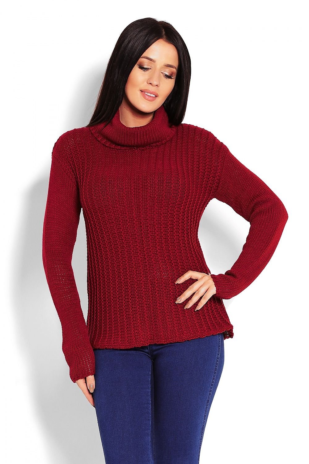 Classic Charm Turtleneck Sweater by PeeKaBoo red / one-size-fits-all MAHYSTYLE