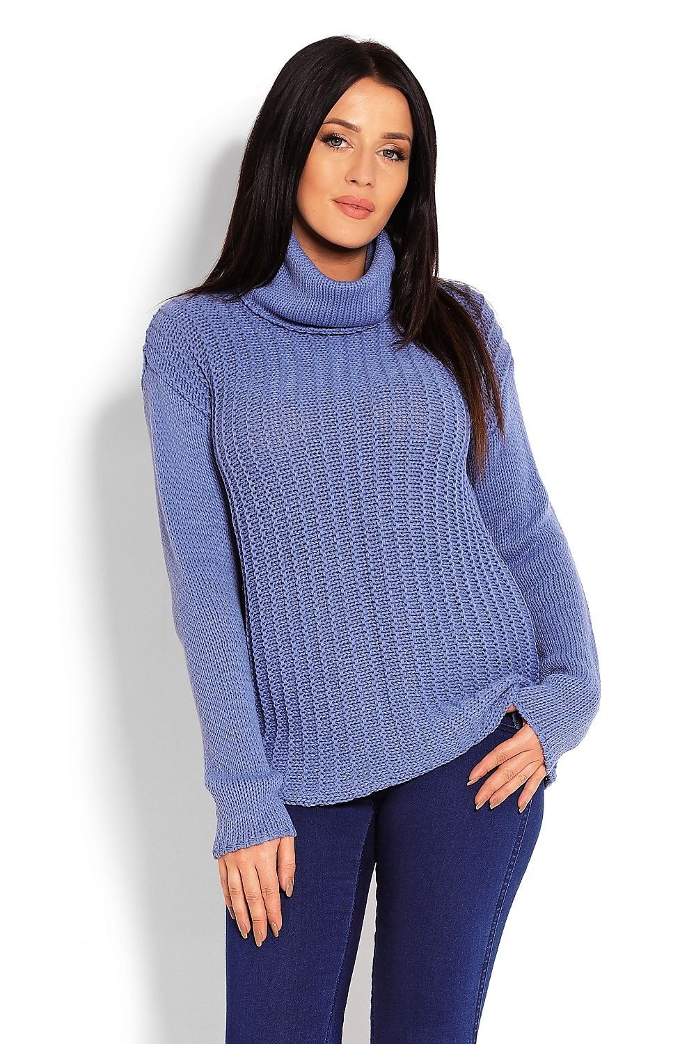 Classic Charm Turtleneck Sweater by PeeKaBoo blue / one-size-fits-all MAHYSTYLE