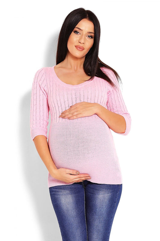 Braided Maternity Sweater by PeeKaBoo pink / one-size-fits-all MAHYSTYLE