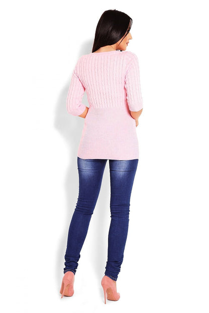 Braided Grace Sweater by PeeKaBoo pink / one-size-fits-all MAHYSTYLE