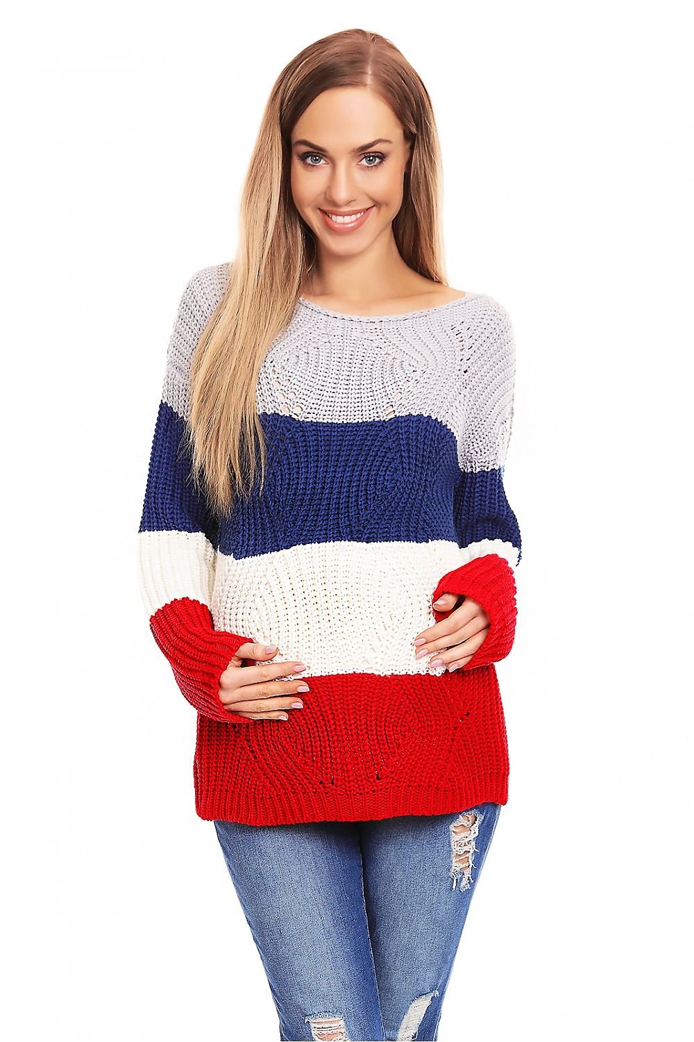 Striped Charm Maternity Sweater by PeeKaBoo multicolor 2 / one-size-fits-all MAHYSTYLE