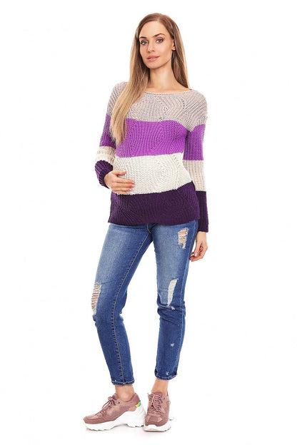 Striped Charm Maternity Sweater by PeeKaBoo multicolor / one-size-fits-all MAHYSTYLE