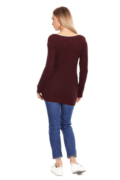 Braided Elegance Maternity Sweater by PeeKaBoo red / one-size-fits-all MAHYSTYLE