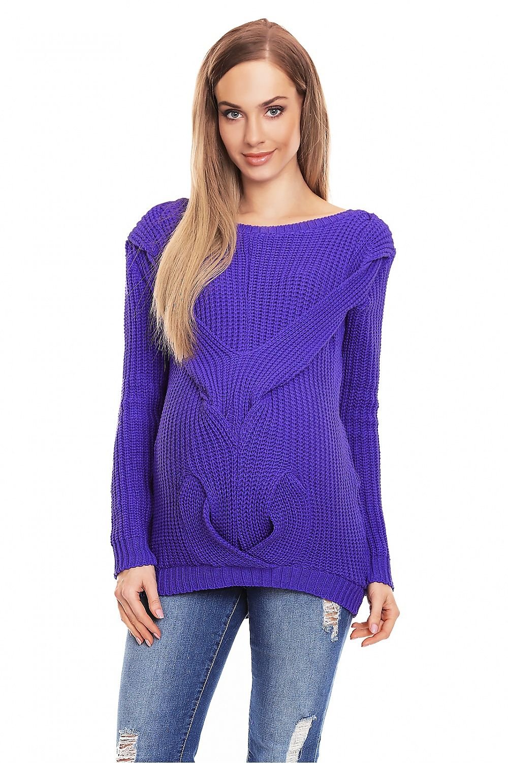 Braided Elegance Maternity Sweater by PeeKaBoo violet / one-size-fits-all MAHYSTYLE