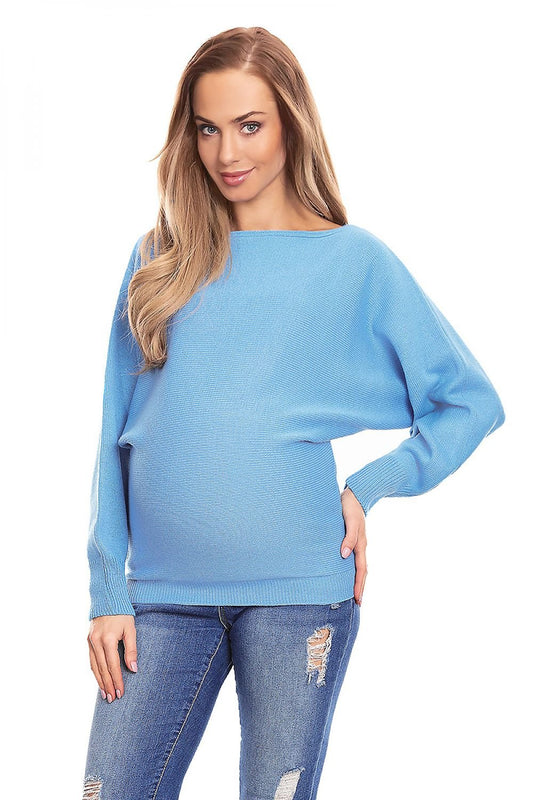 Flirty Oversized Maternity Sweater by PeeKaBoo blue / one-size-fits-all MAHYSTYLE