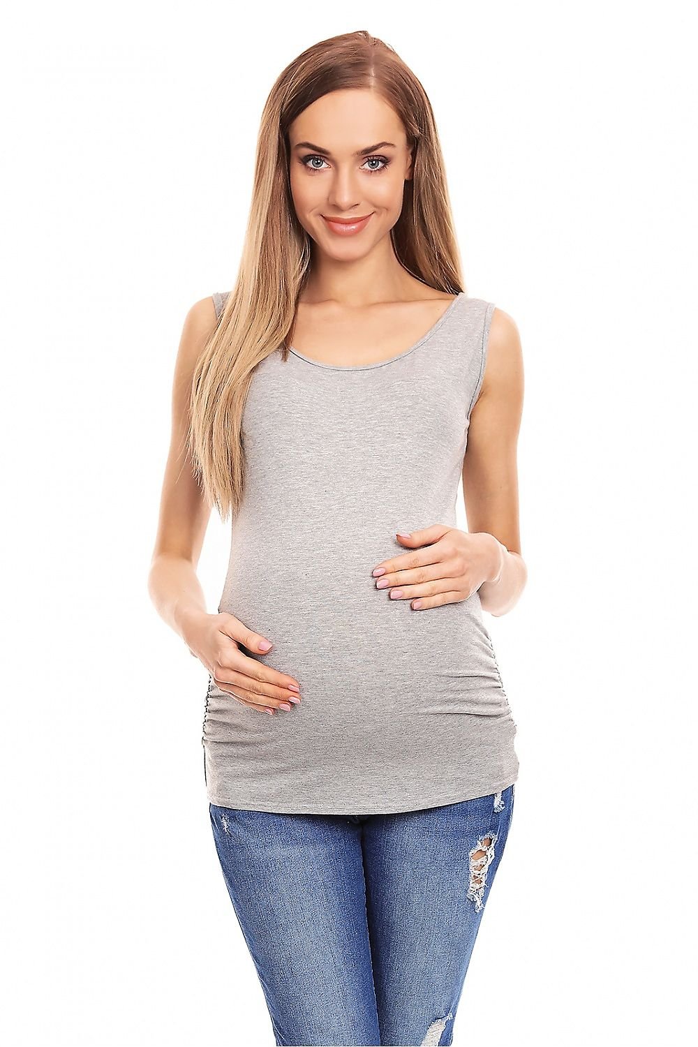 Pleated Maternity Top by PeeKaBoo S/M / Grey MAHYSTYLE