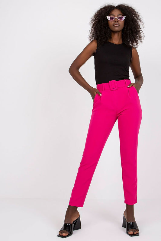 Women High-Waisted trousers pink / S MAHYSTYLE