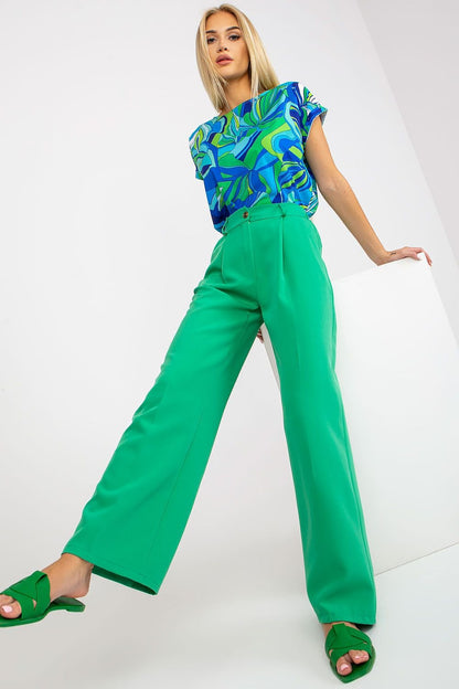 High-Waisted Pleated Pants