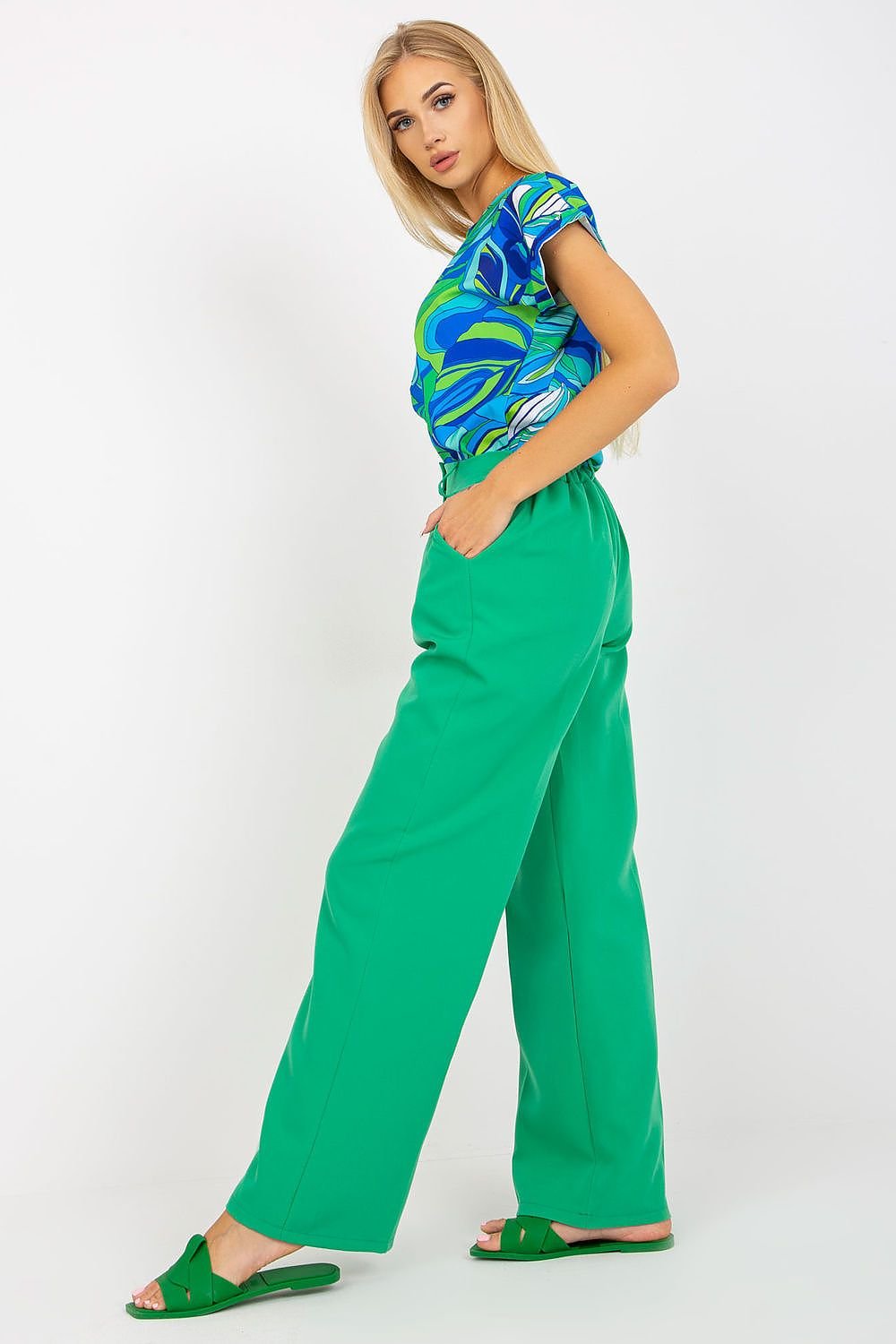 High-Waisted Pleated Pants