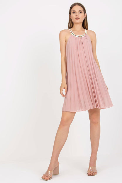 Strapless Pleated Summer Dress by Italy Moda