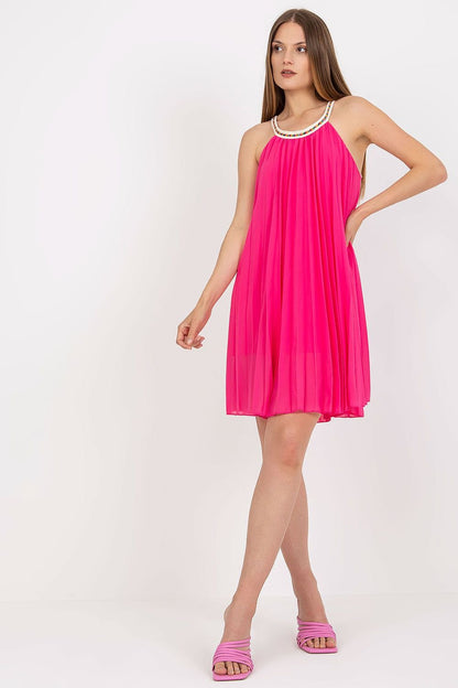 Strapless Pleated Summer Dress by Italy Moda