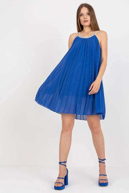 Strapless Pleated Summer Dress by Italy Moda