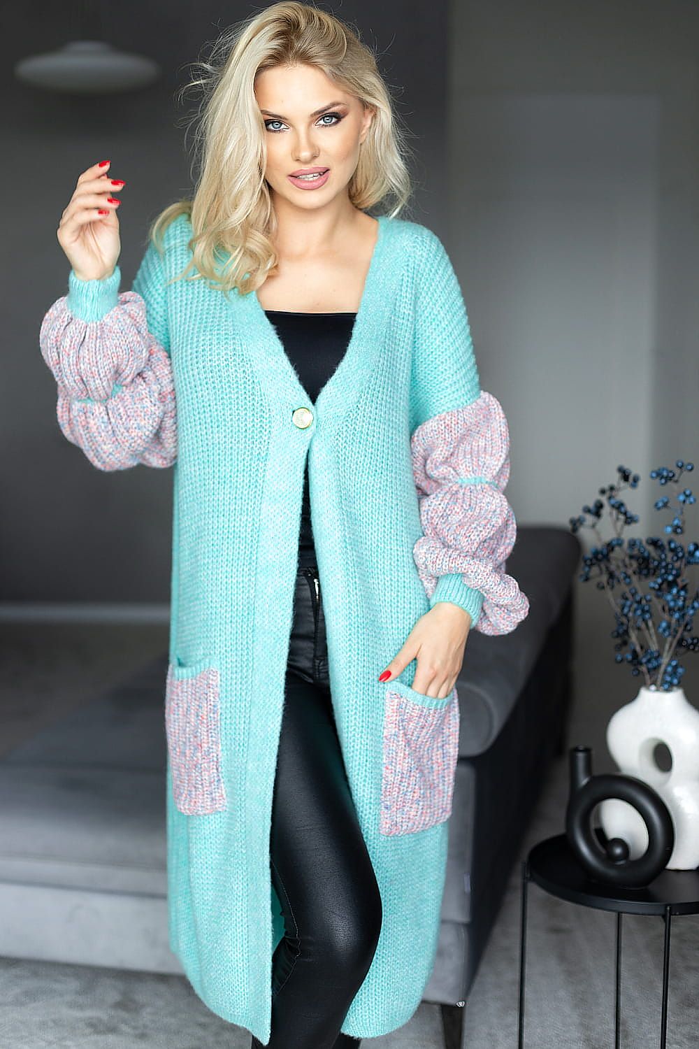 Cozy One-Button Cardigan - PeeKaBoo multicolor 2 / one-size-fits-all MAHYSTYLE