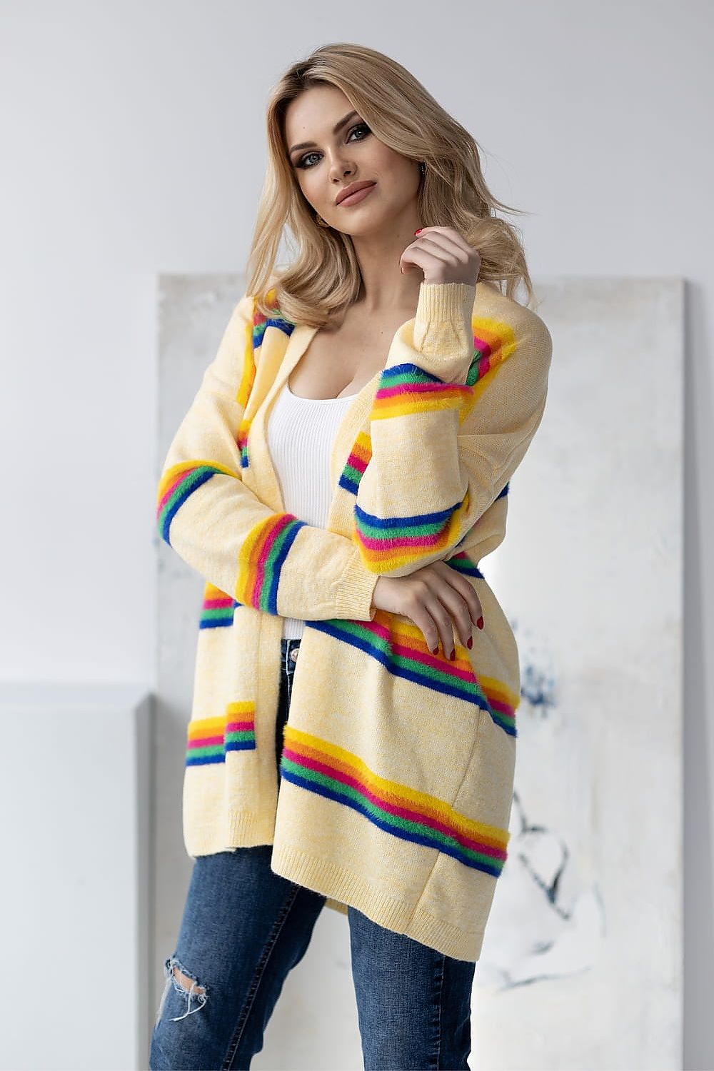 Colorful Stripes Cardigan by PeeKaBoo multicolor 2 / one-size-fits-all MAHYSTYLE