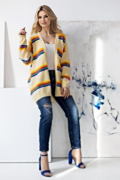 Colorful Stripes Cardigan by PeeKaBoo multicolor / one-size-fits-all MAHYSTYLE