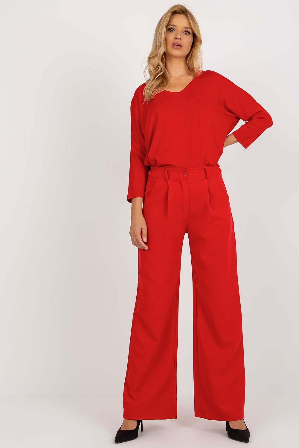 High-Waisted Pleated Pants