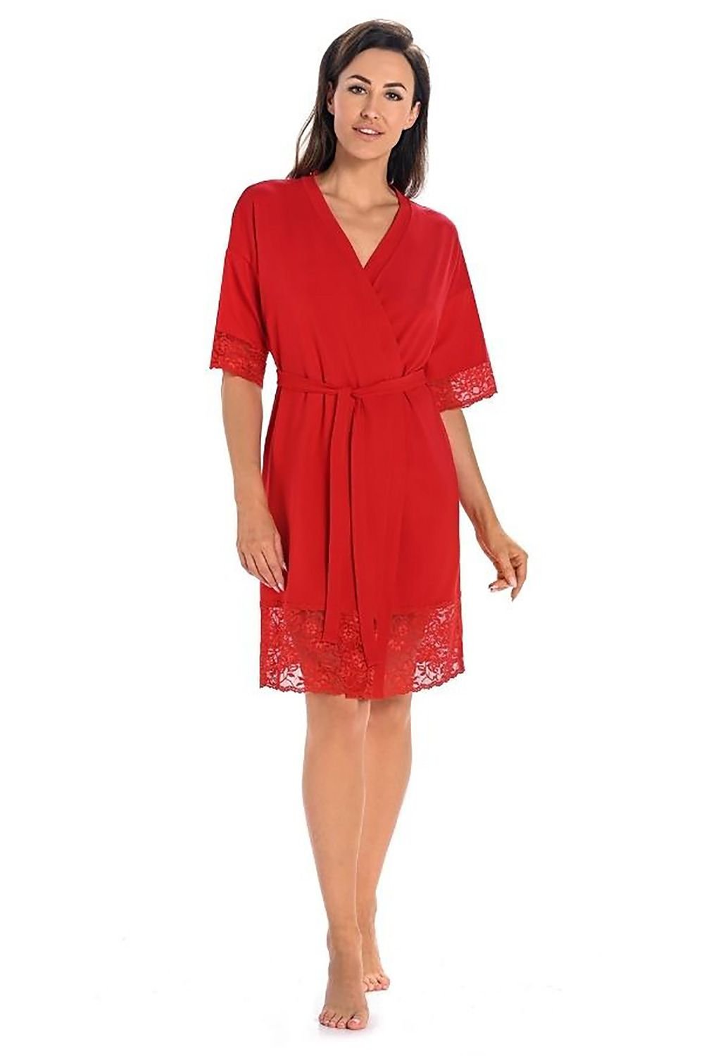 Juicy Red Elegance Bathrobe - Teyli