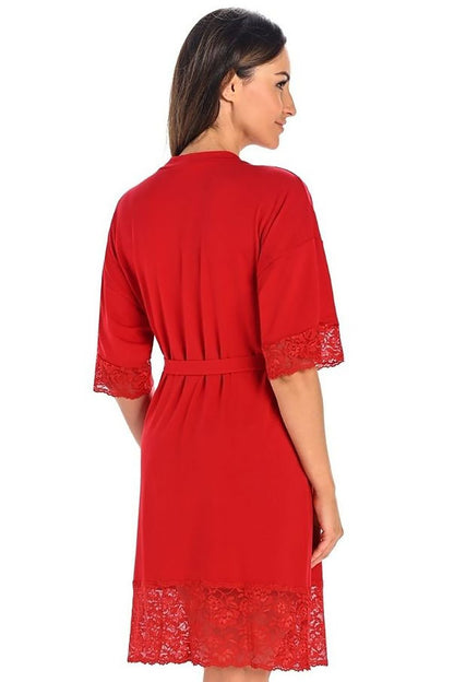 Juicy Red Elegance Bathrobe - Teyli