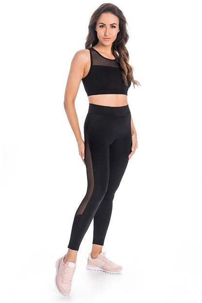 Teyli High-Waisted Leggings with Mesh