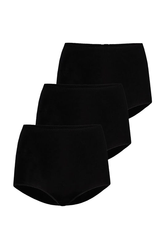 Classic Bamboo High-Waist Panty Set Black - Teyli XS MAHYSTYLE