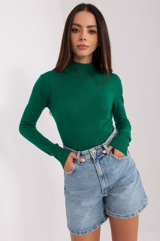 Turtleneck Long-Sleeve Sweater green / S/M MAHYSTYLE