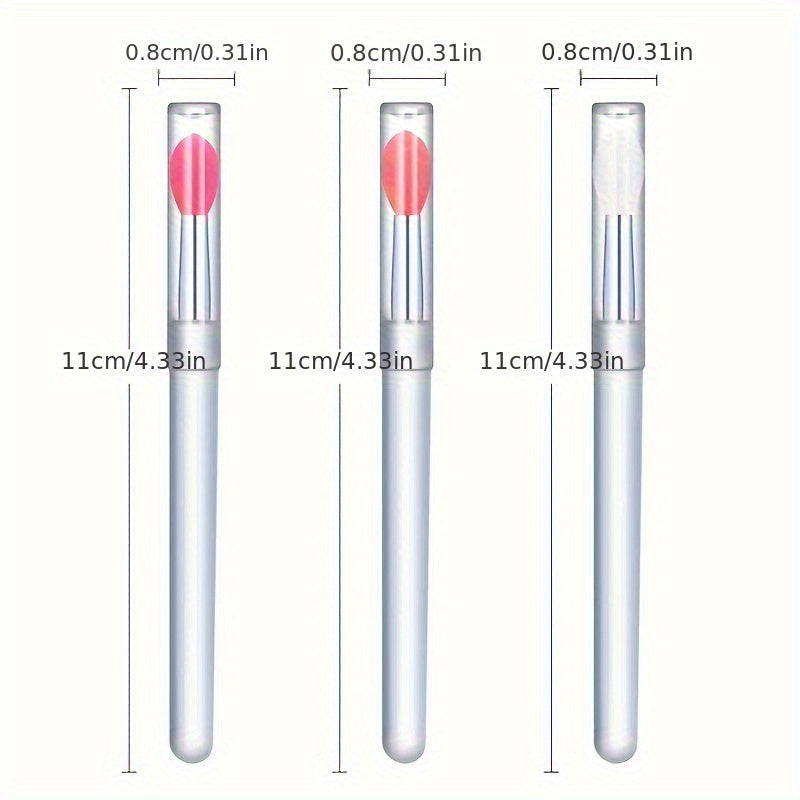 Portable Silicone Lip Brush with Cover – Multifunctional Lip Balm & Lipstick Applicator