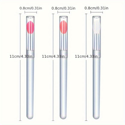 Portable Silicone Lip Brush with Cover – Multifunctional Lip Balm & Lipstick Applicator