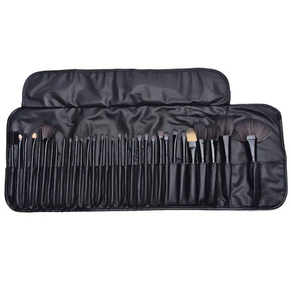 32-Piece Makeup Brush Set – High-Quality Nylon Brushes with PU Case