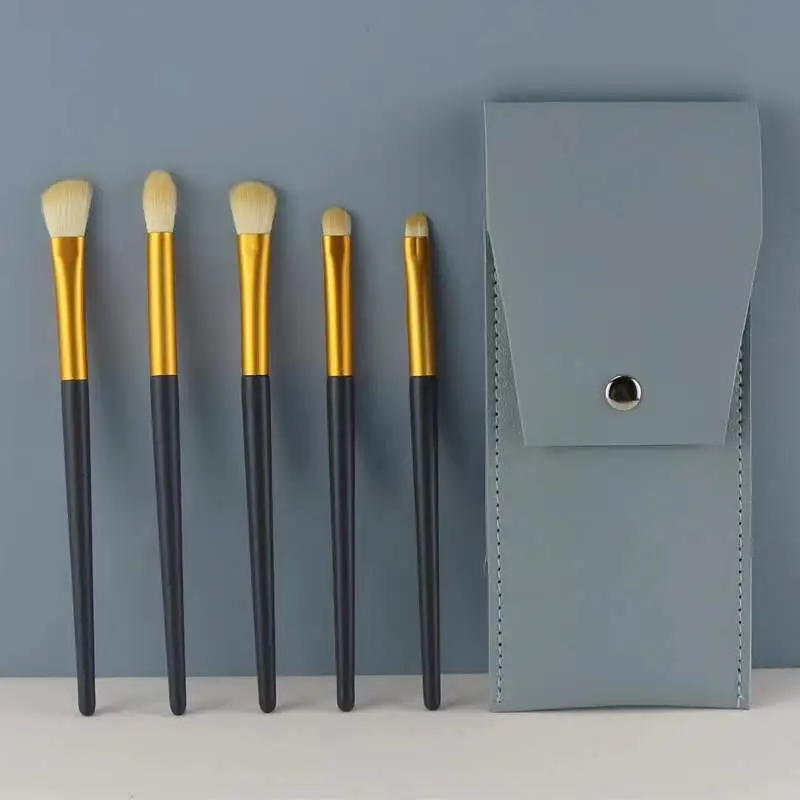 5-Piece Eye Makeup Brush Set – Soft Bristles, Long Handle, Storage Bag