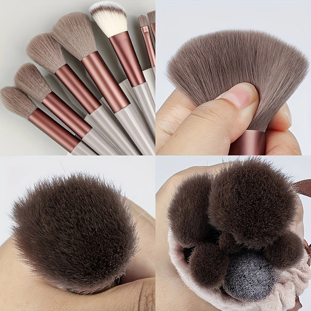 Professional Soft Makeup Brush Set – Fluffy Kabuki Brushes for Face & Eyes