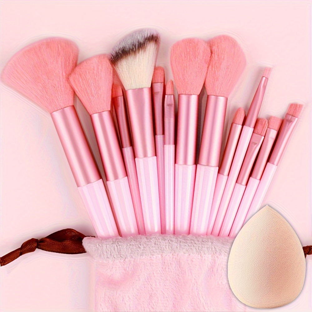 Professional Soft Makeup Brush Set – Fluffy Kabuki Brushes for Face & Eyes